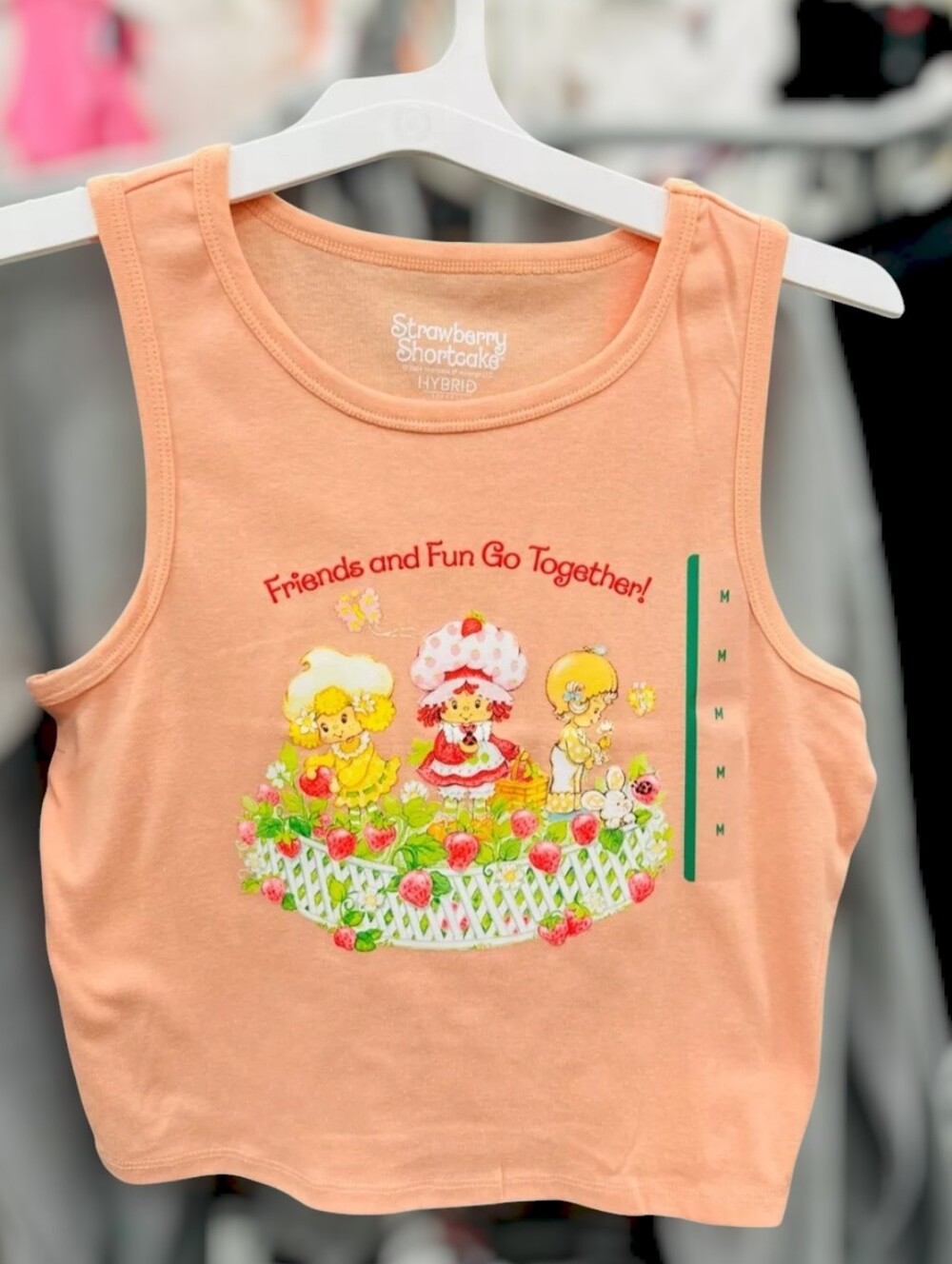New Strawberry Shortcake Tank Top Sleeveless Graphic Crop Top Orange Tank Top